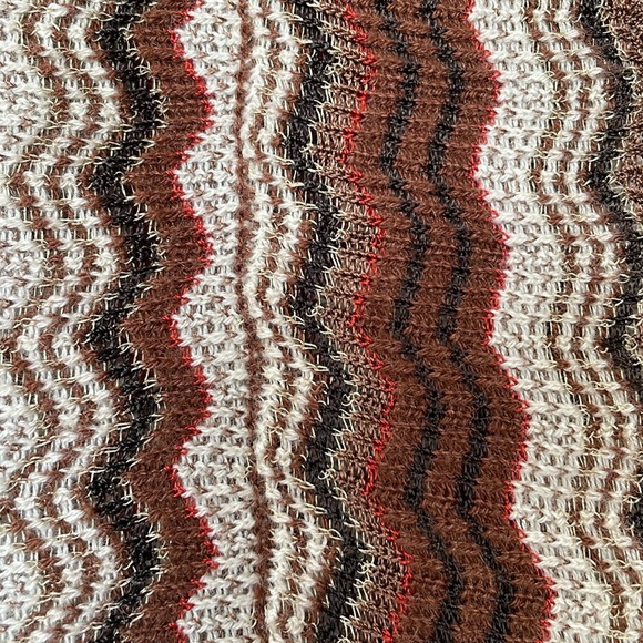 Nic + Zoe Open Front Sweater/Cardi Petite Small Brown/White/Red Pattern - Picture 5 of 6